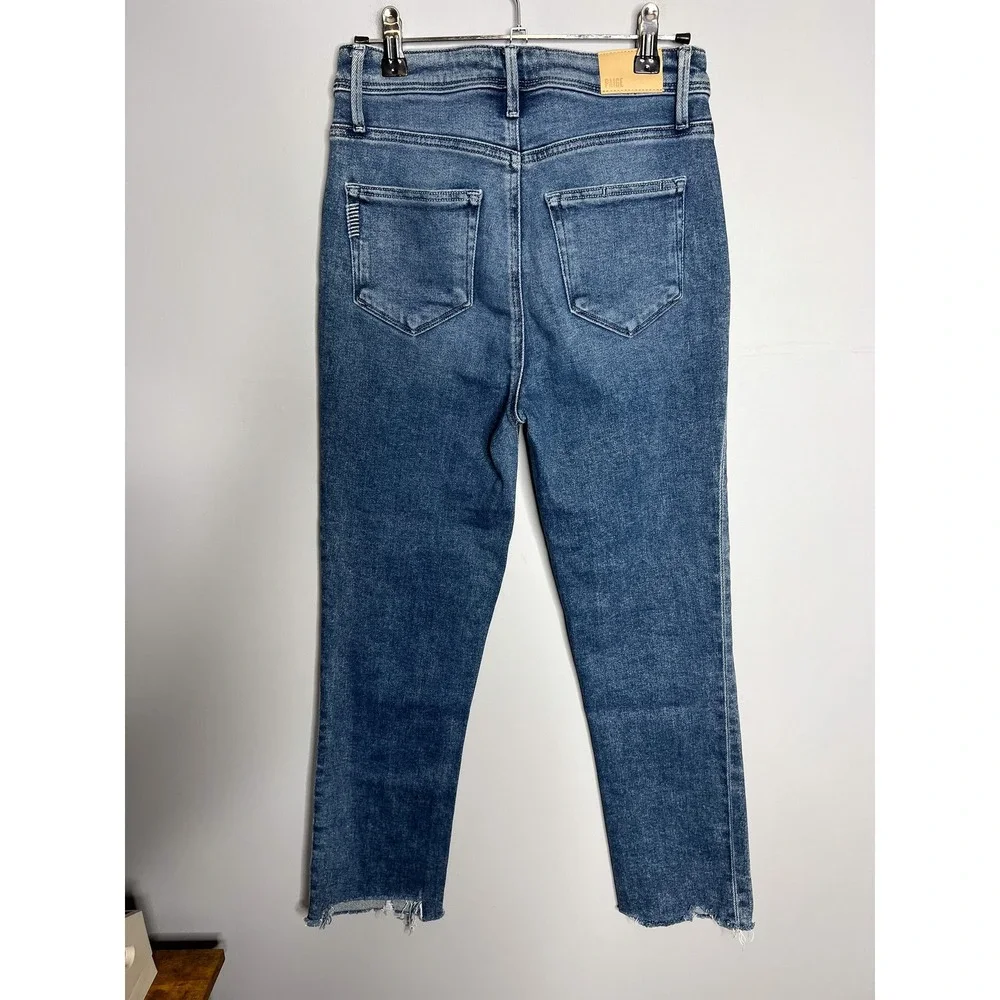 PAIGE Sarah Slim‎ Crop Jeans Size 26 Skysong with Distressed Hem Skinny Straight